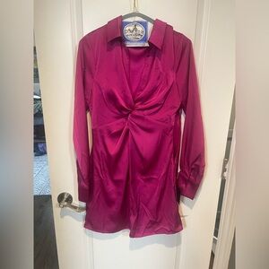 Lulu's Vibrant Pink Blouse
